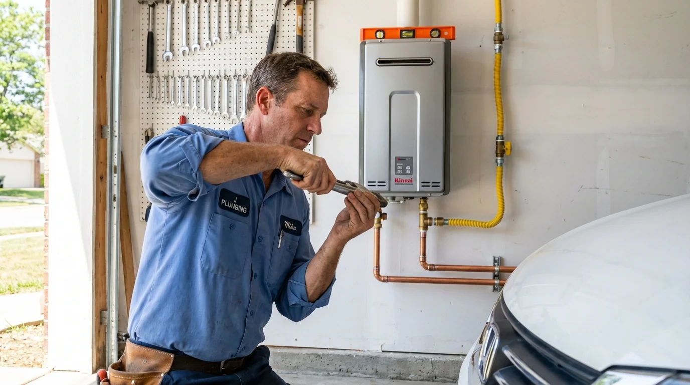 Tankless water heater installation by a Johns Plumbing LLC plumber in Cambria